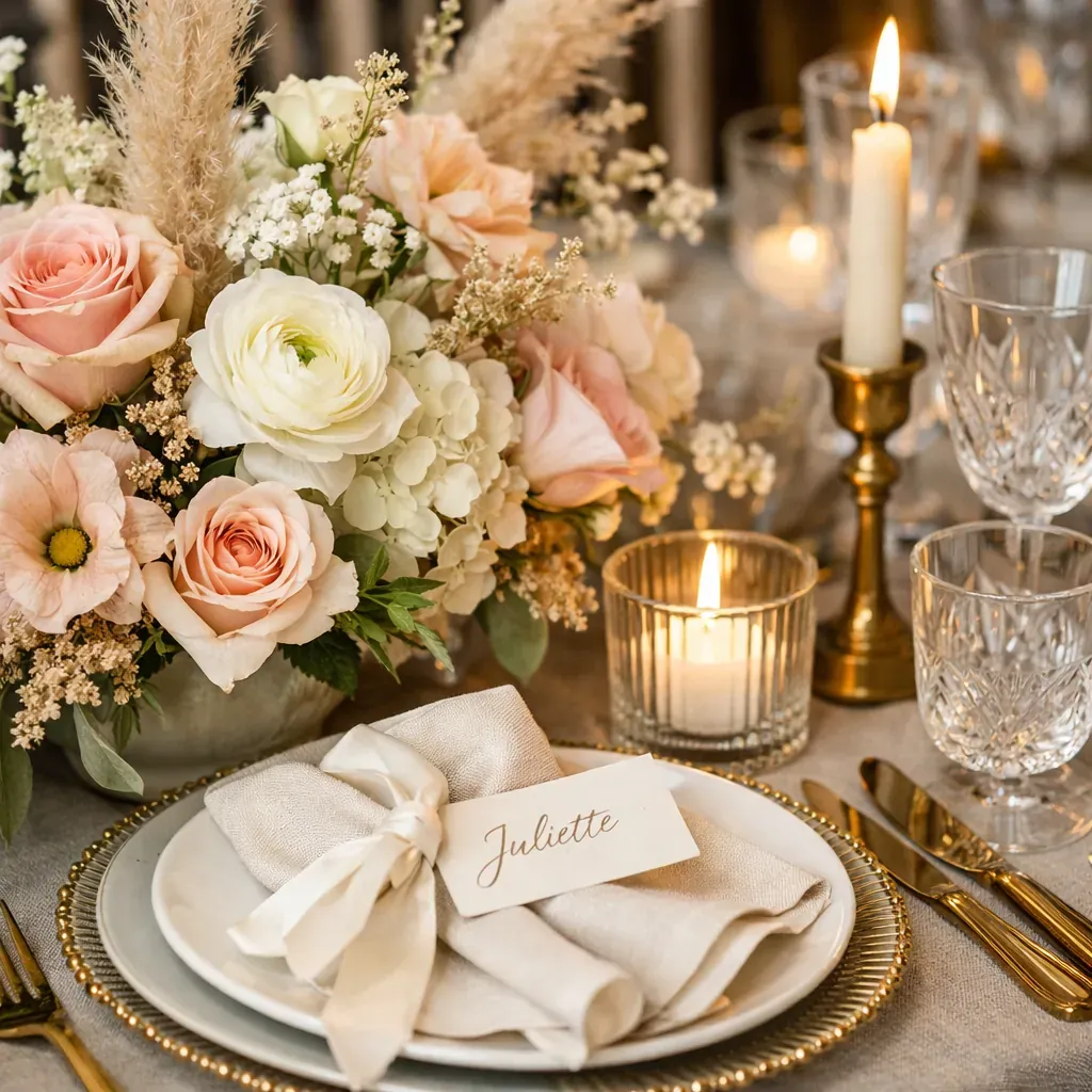 Formal dining table setup for a charity gala event