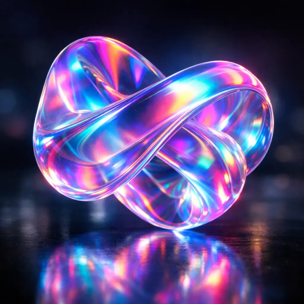 Abstract Neon Holographic Shape