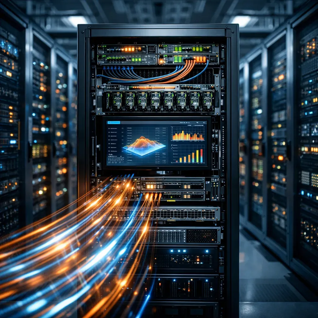 Advanced server infrastructure representing data processing
