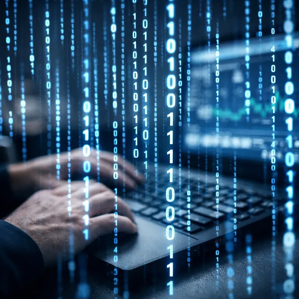 Digital binary code overlay