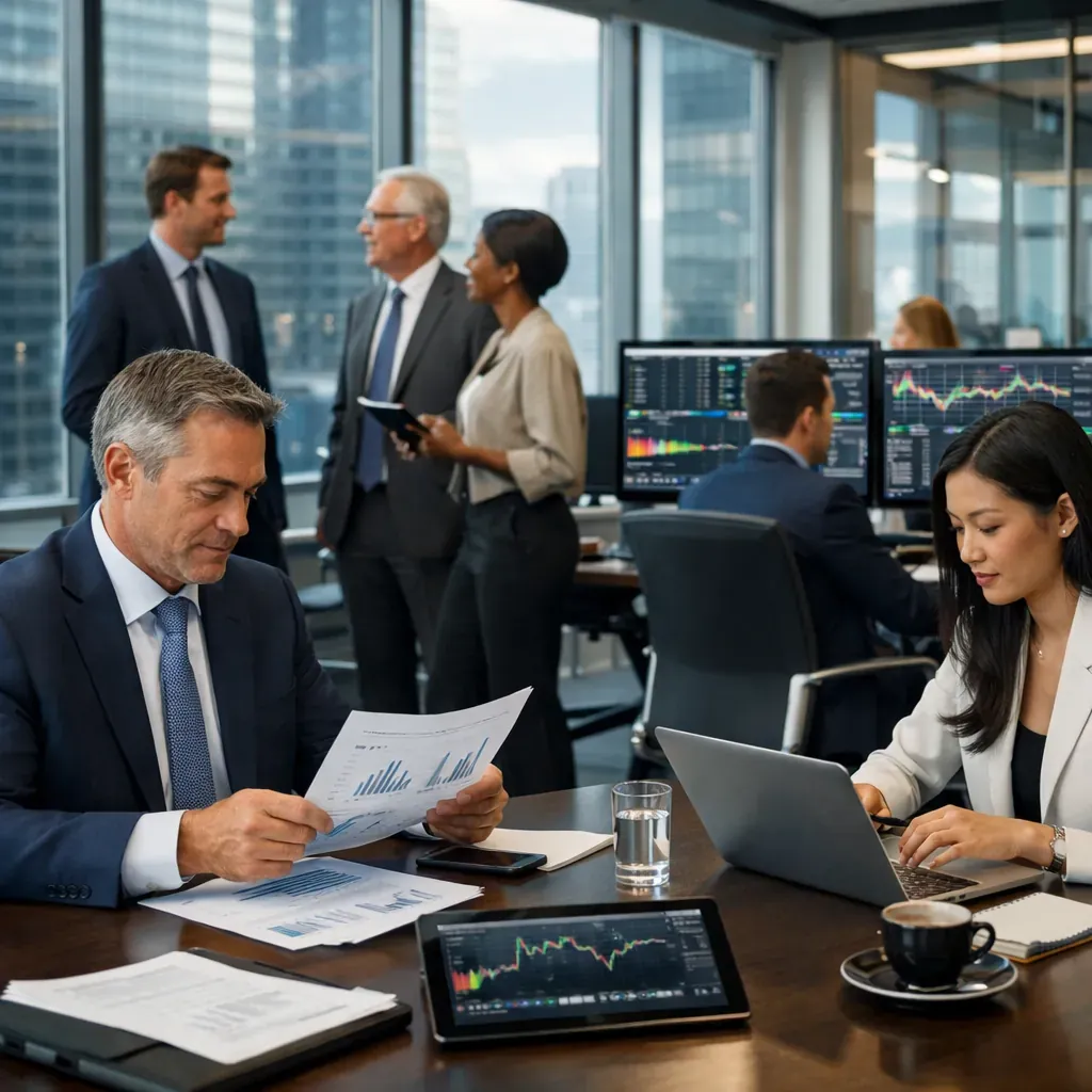 Corporate boardroom meeting