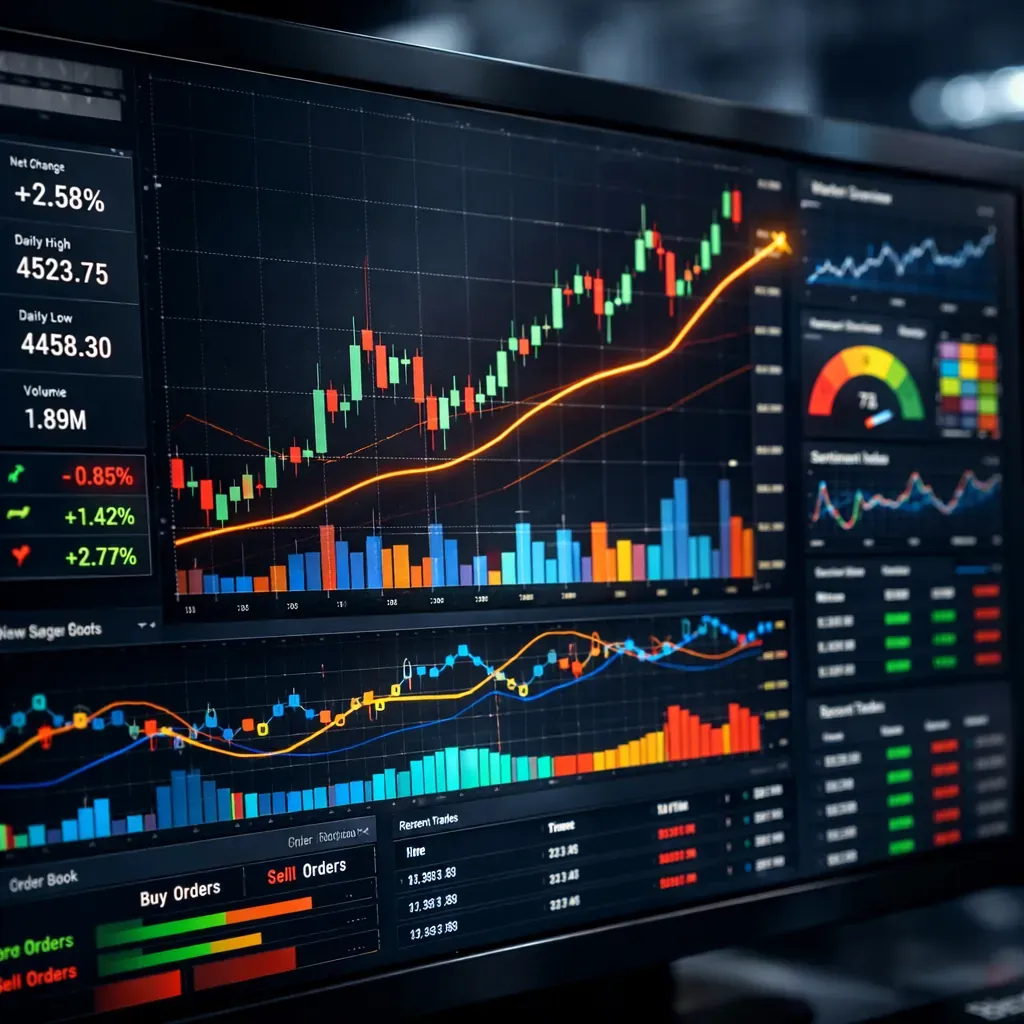 Abstract trading dashboard visualization