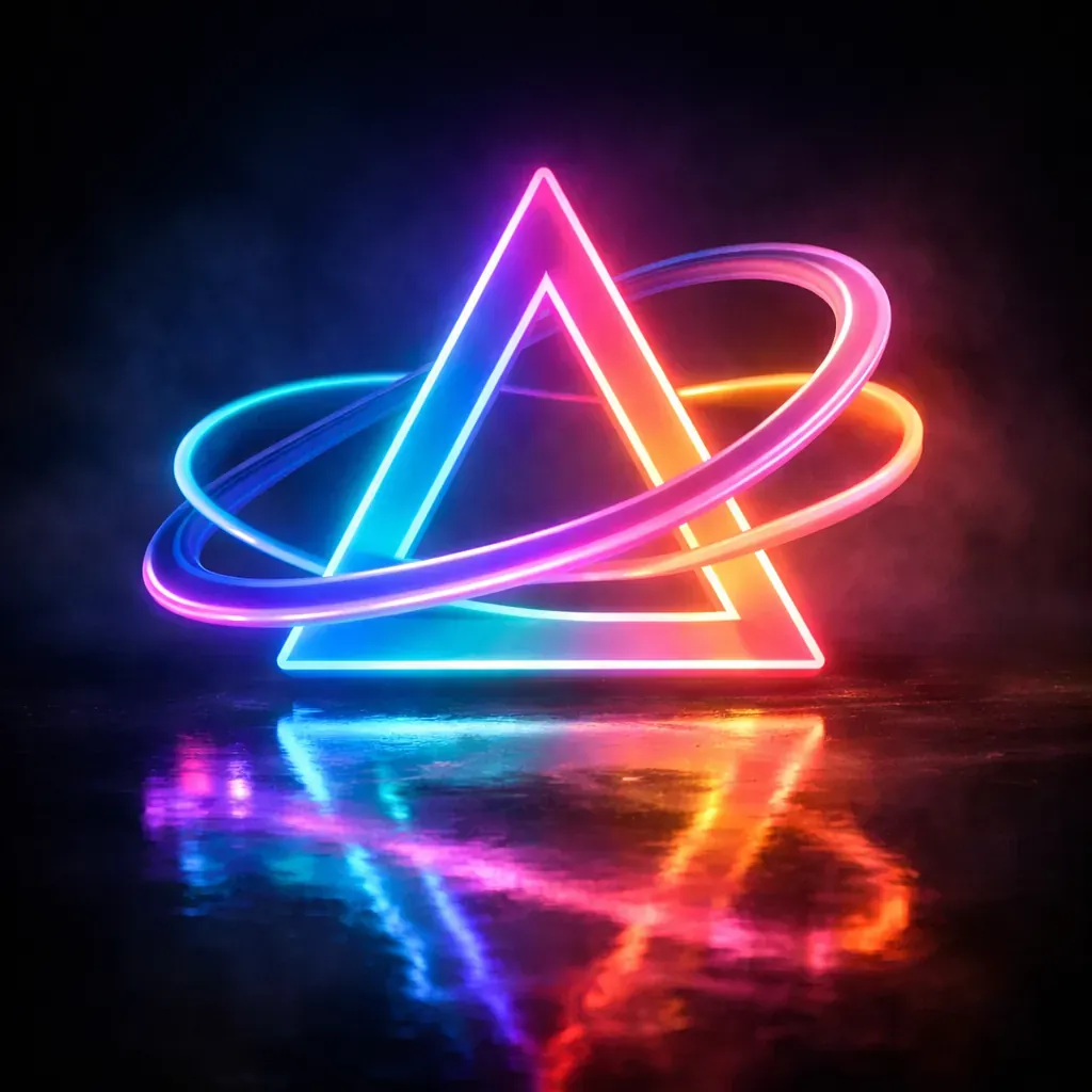 Abstract glowing neon shape