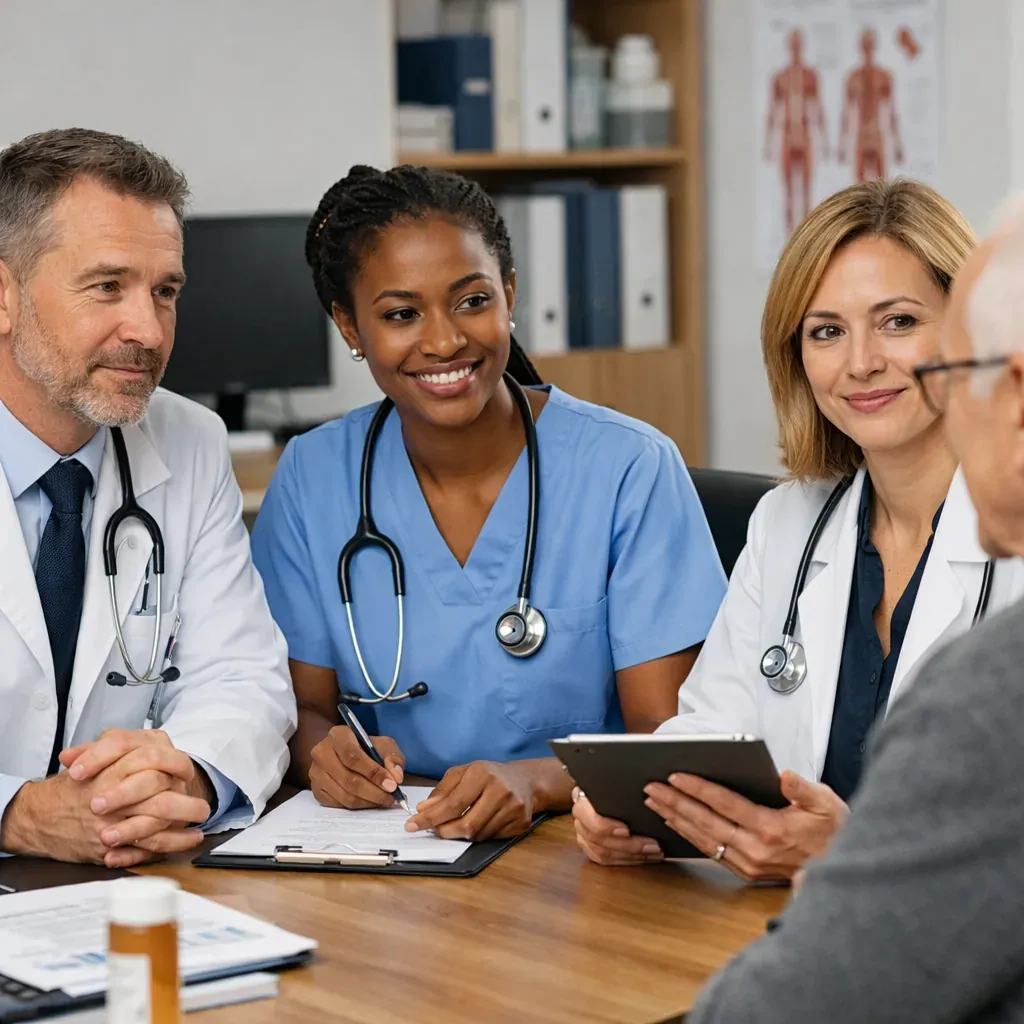 Healthcare professionals collaborating