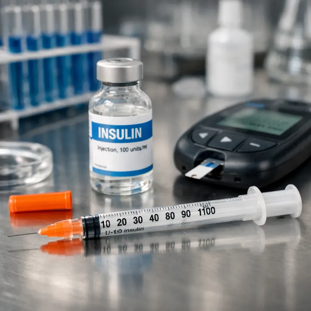 Syringe and laboratory setting for diabetic care