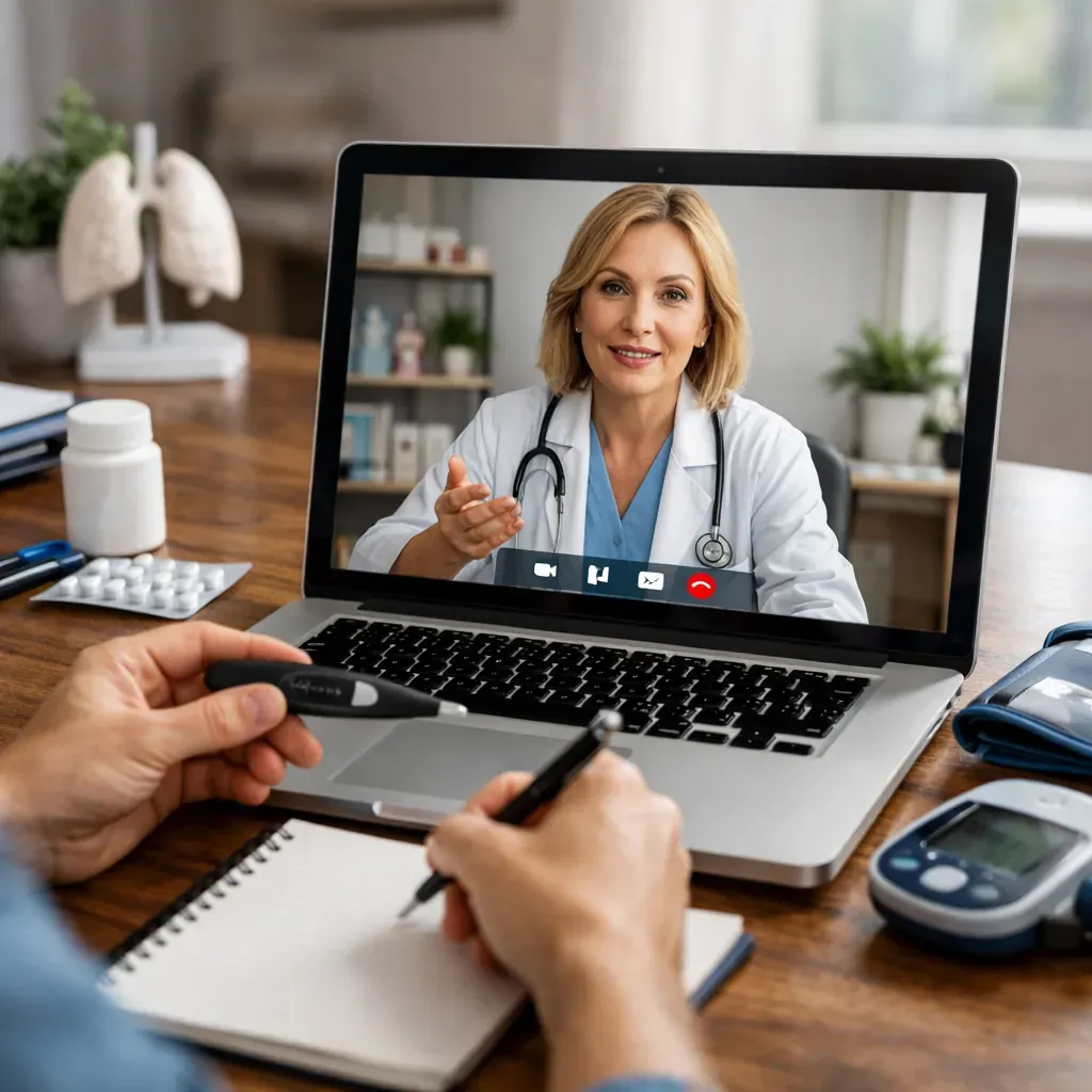 Telemedicine concept with virtual consultation