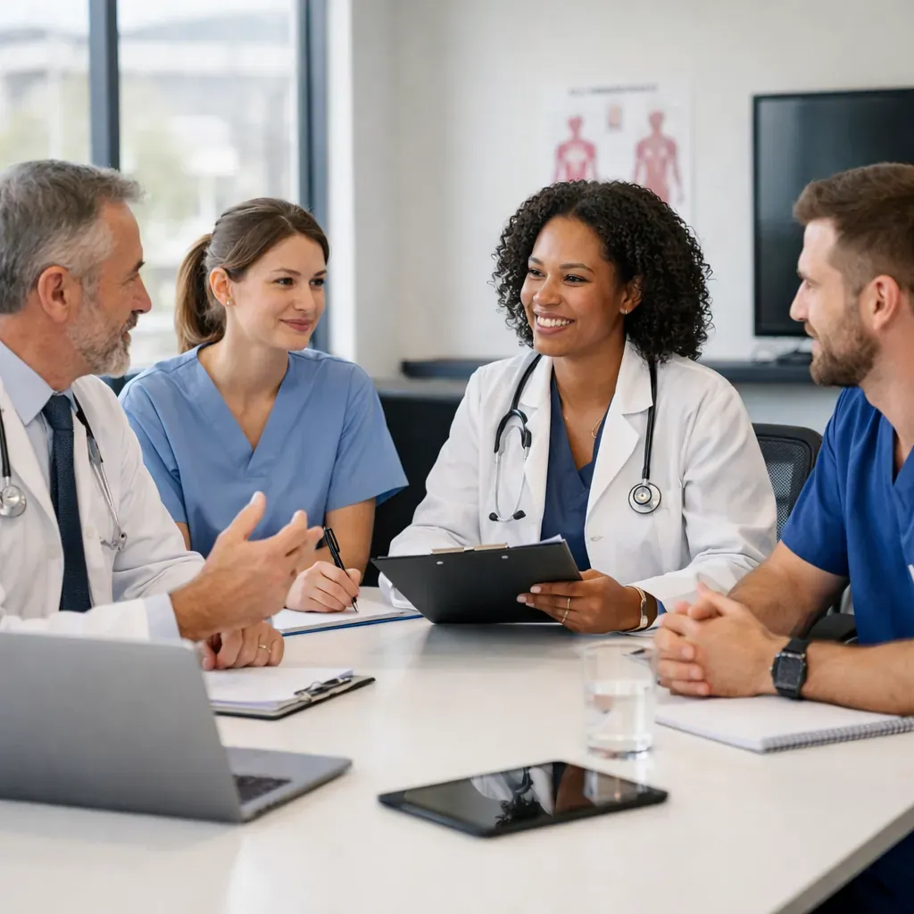 Medical staff discussing in a meeting
