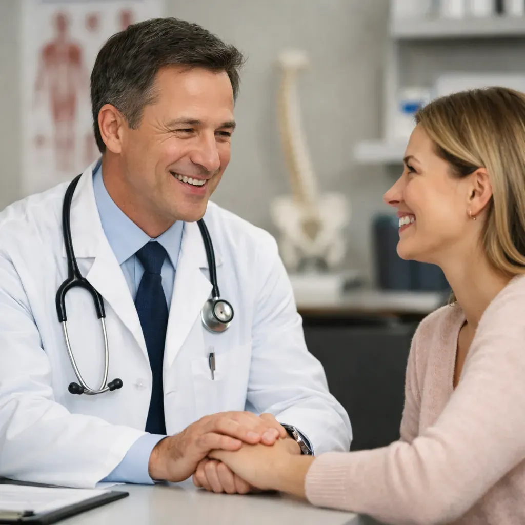 Doctor interacting with a smiling patient