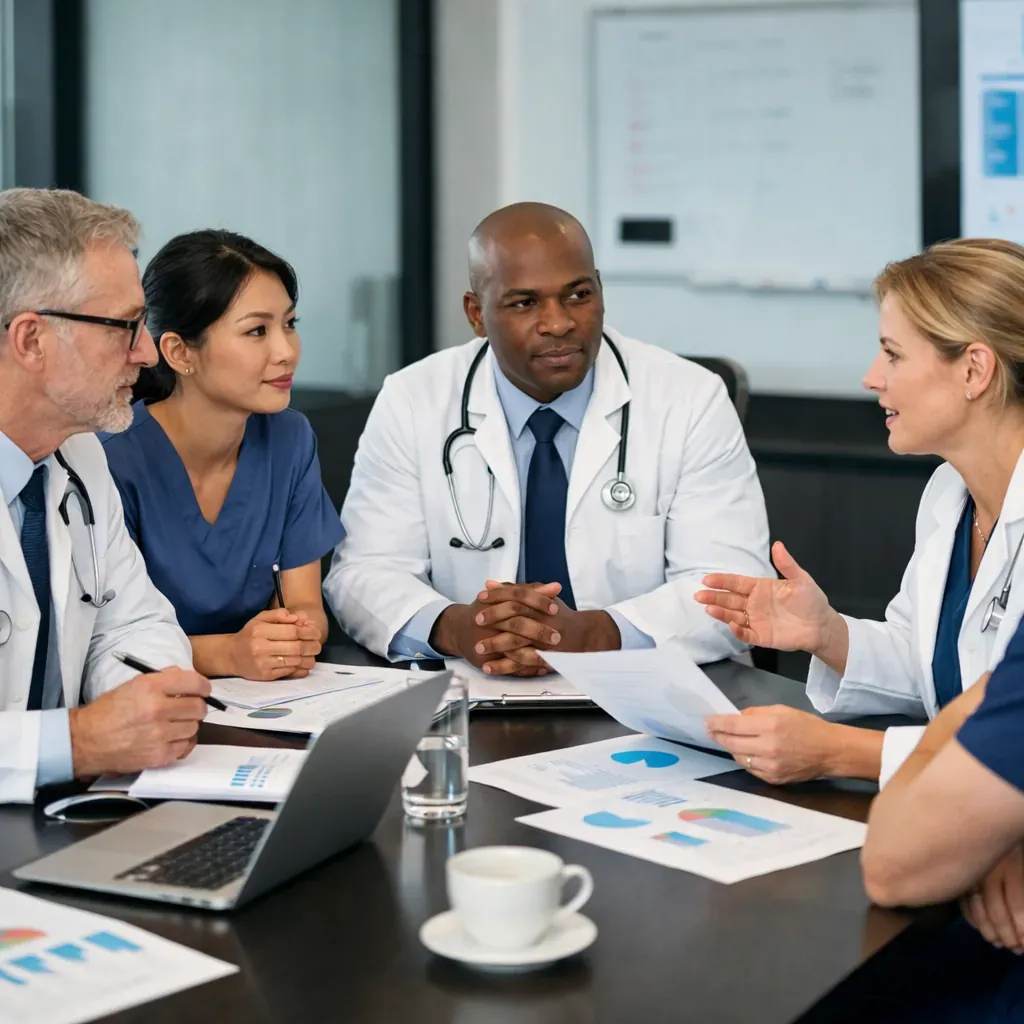 Medical staff in a strategy meeting