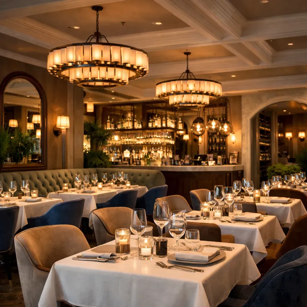 Elegant restaurant interior dining space