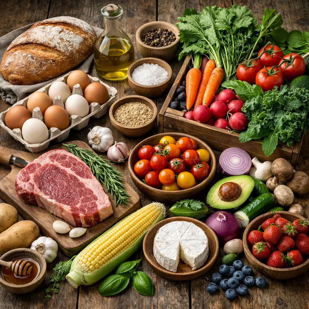 Farm to table organic ingredients