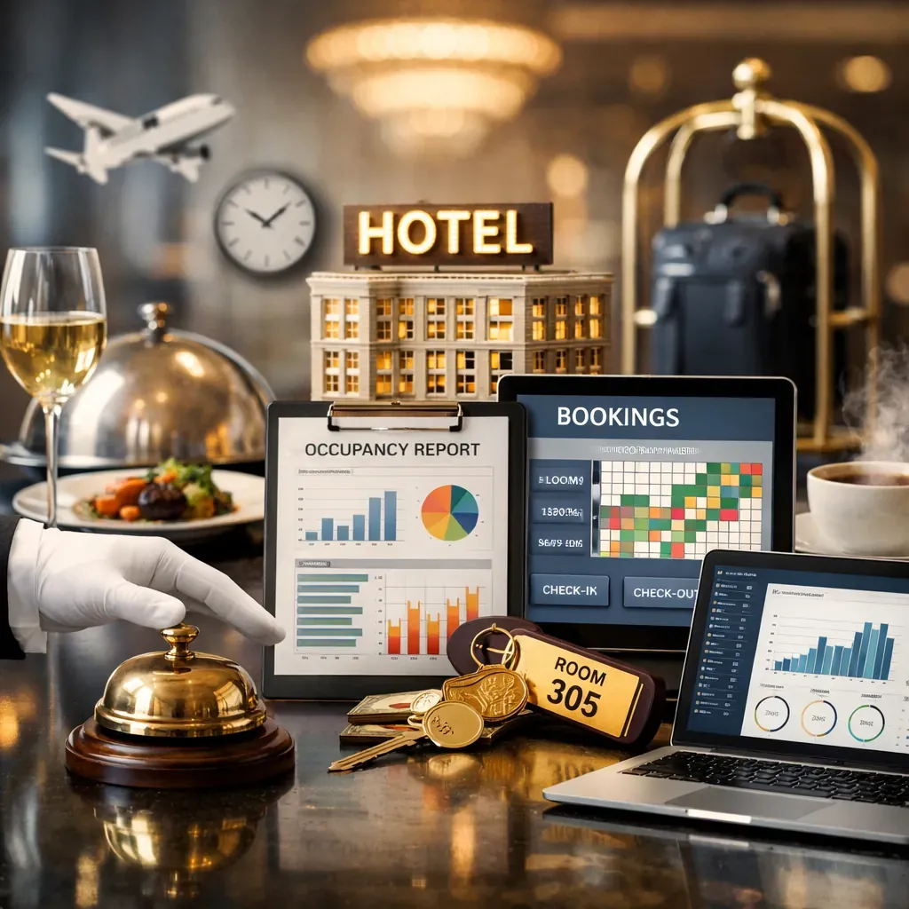 Abstract conceptual visual representing hospitality operations