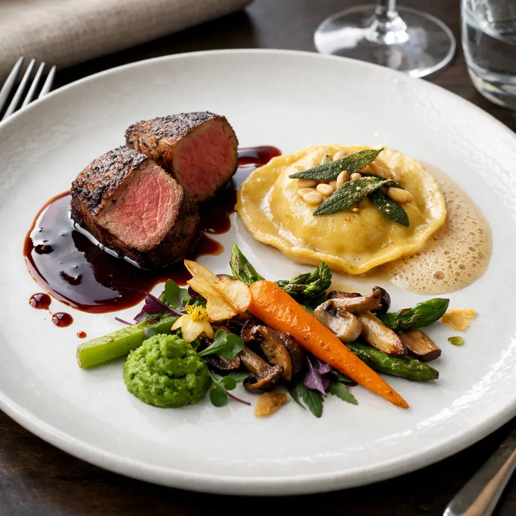 Plated dish presentation
