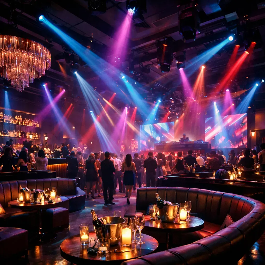 High end nightclub with dynamic lighting