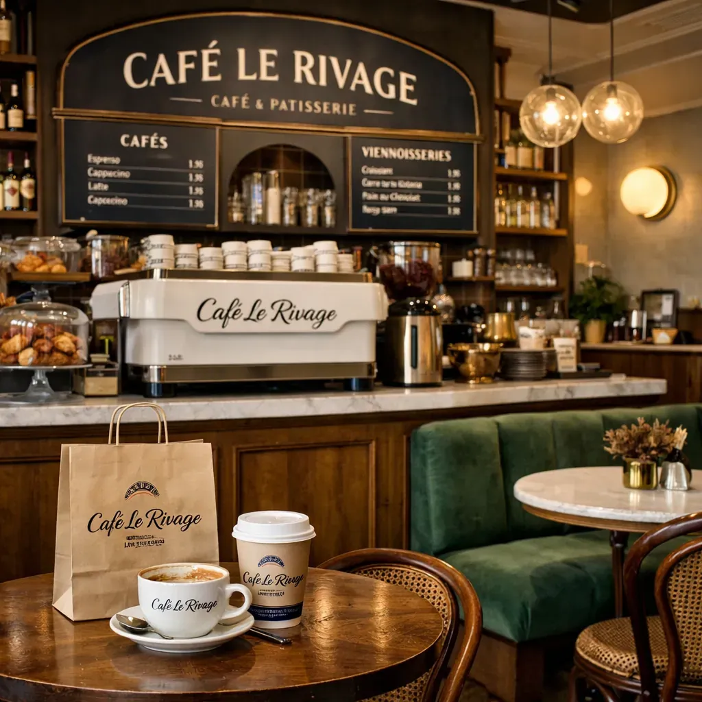 Modern interior of a bustling artisan cafe