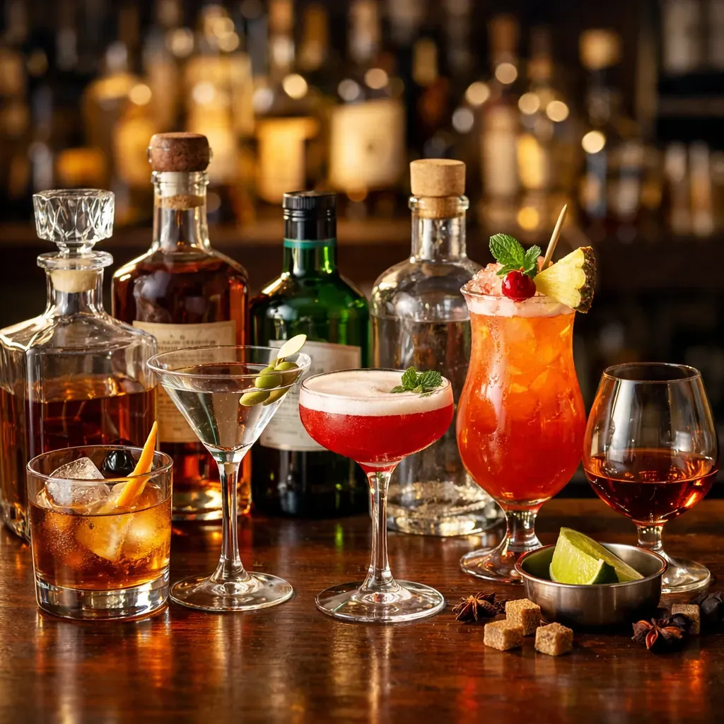 Modern cocktail bar setup