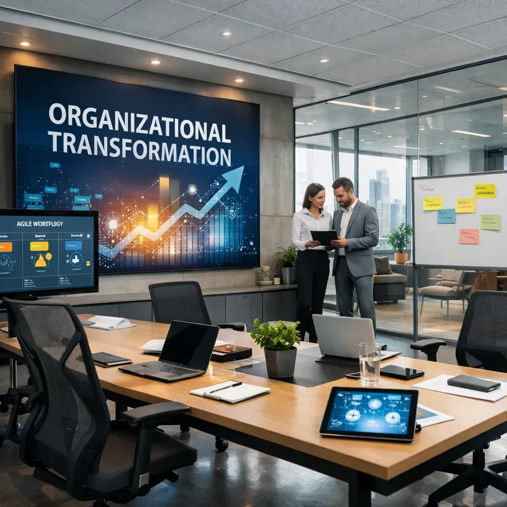 Modern corporate office setup reflecting organizational transformation