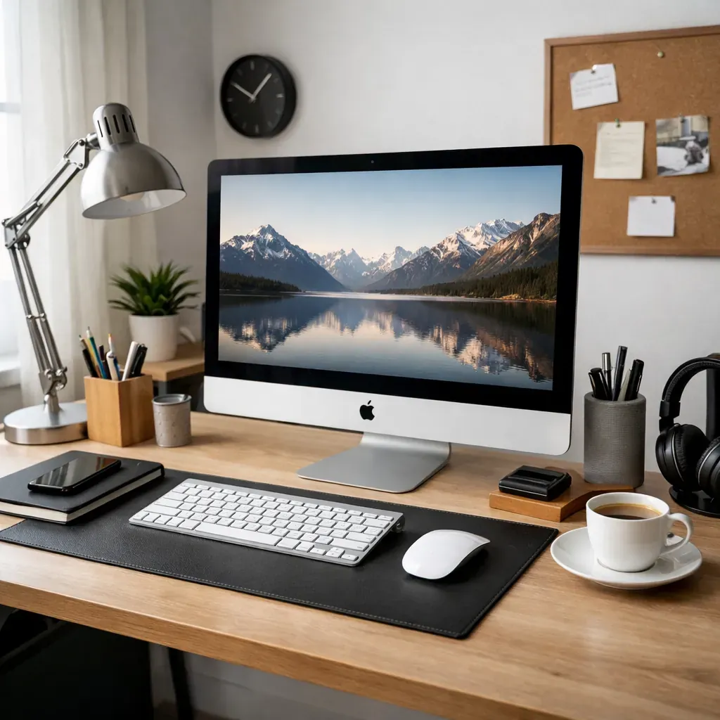 Laptop on a remote work desk