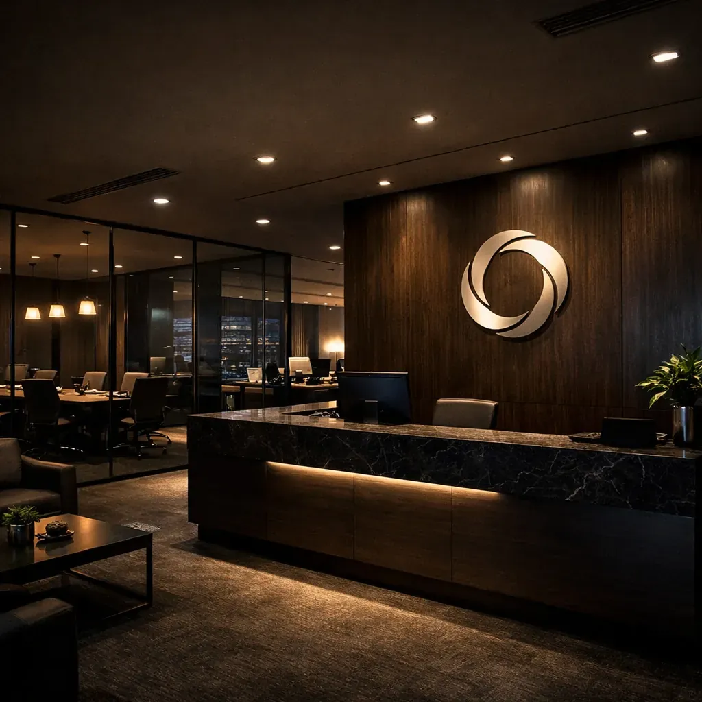 Corporate office interior dark