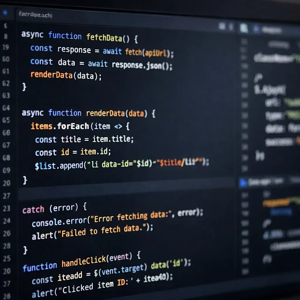 Software code on screen