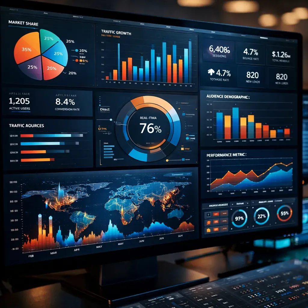 Abstract data dashboard representation