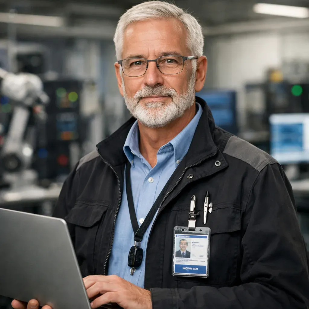 Professional portrait of a senior tech engineer