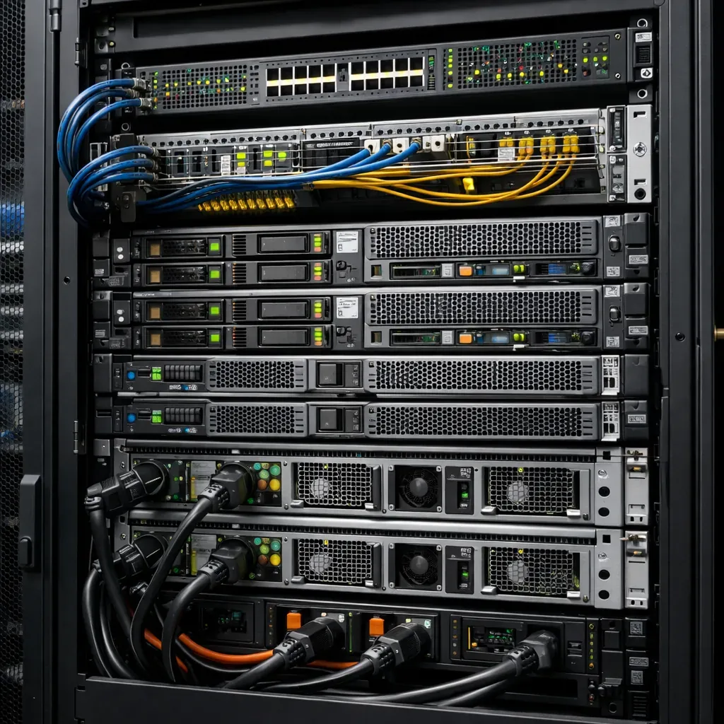 Server rack rendering showing infrastructure