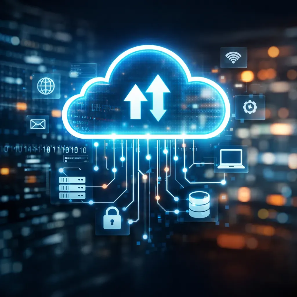 Abstract cloud computing graphic