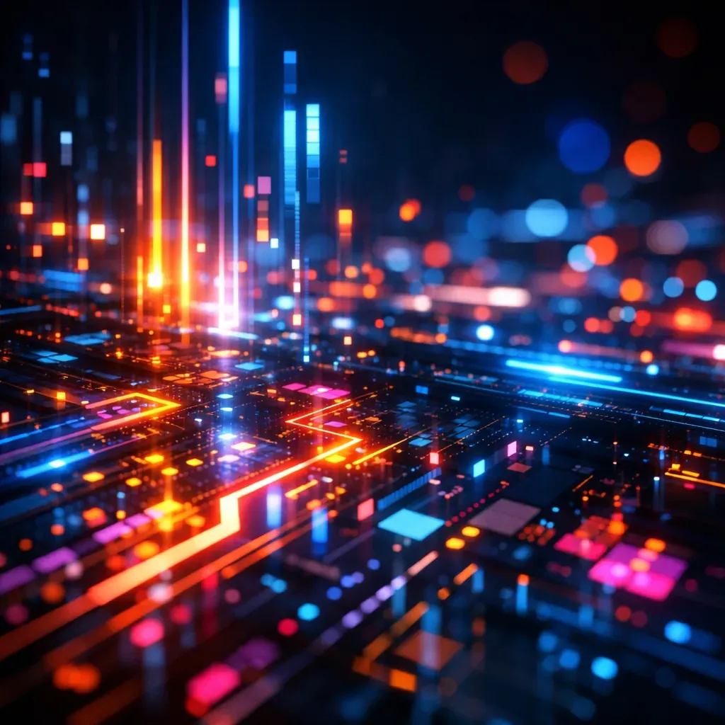 Abstract neon tech visualization
