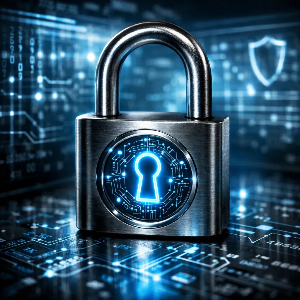 Cybersecurity lock concept