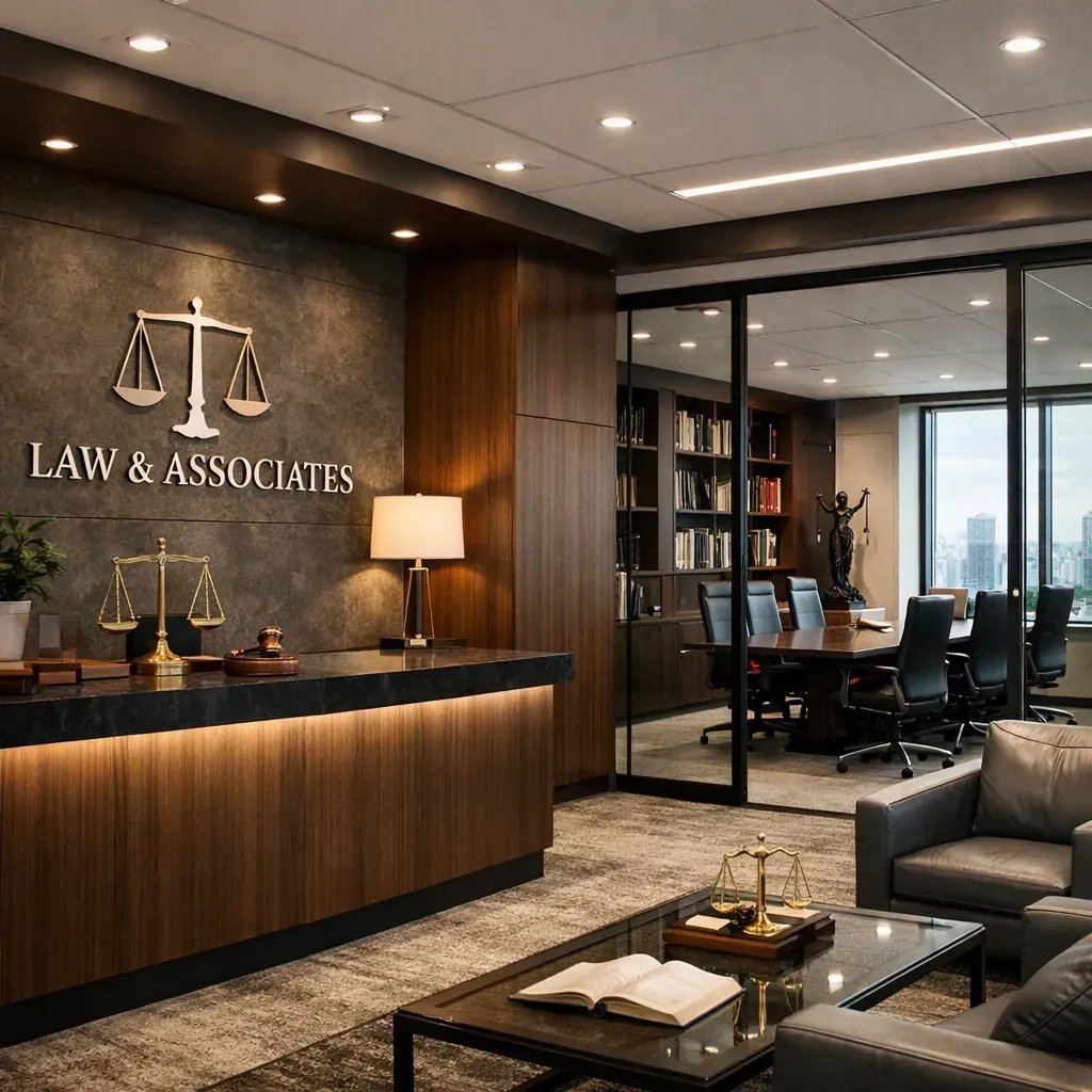 Modern corporate legal office interior
