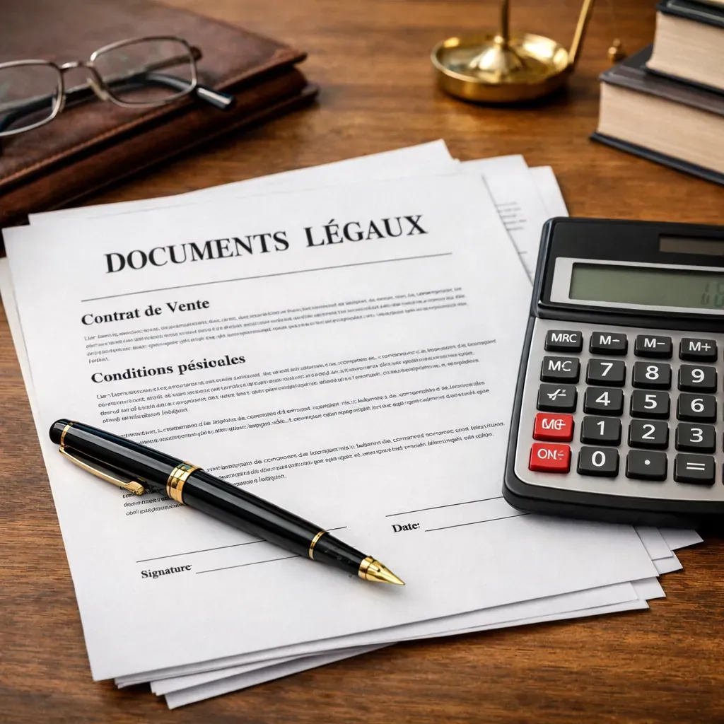 Contract document and pen