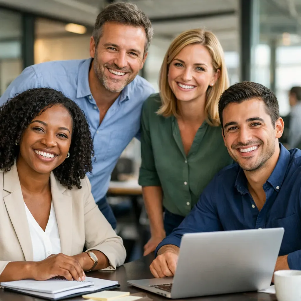Business professionals analyzing a strategic roadmap
