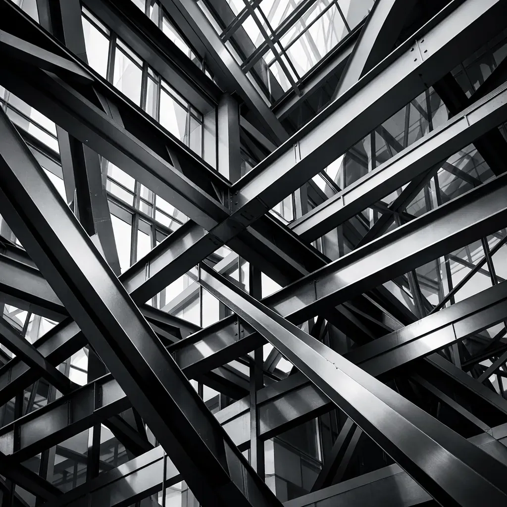 Abstract architectural structural lines representing frameworks
