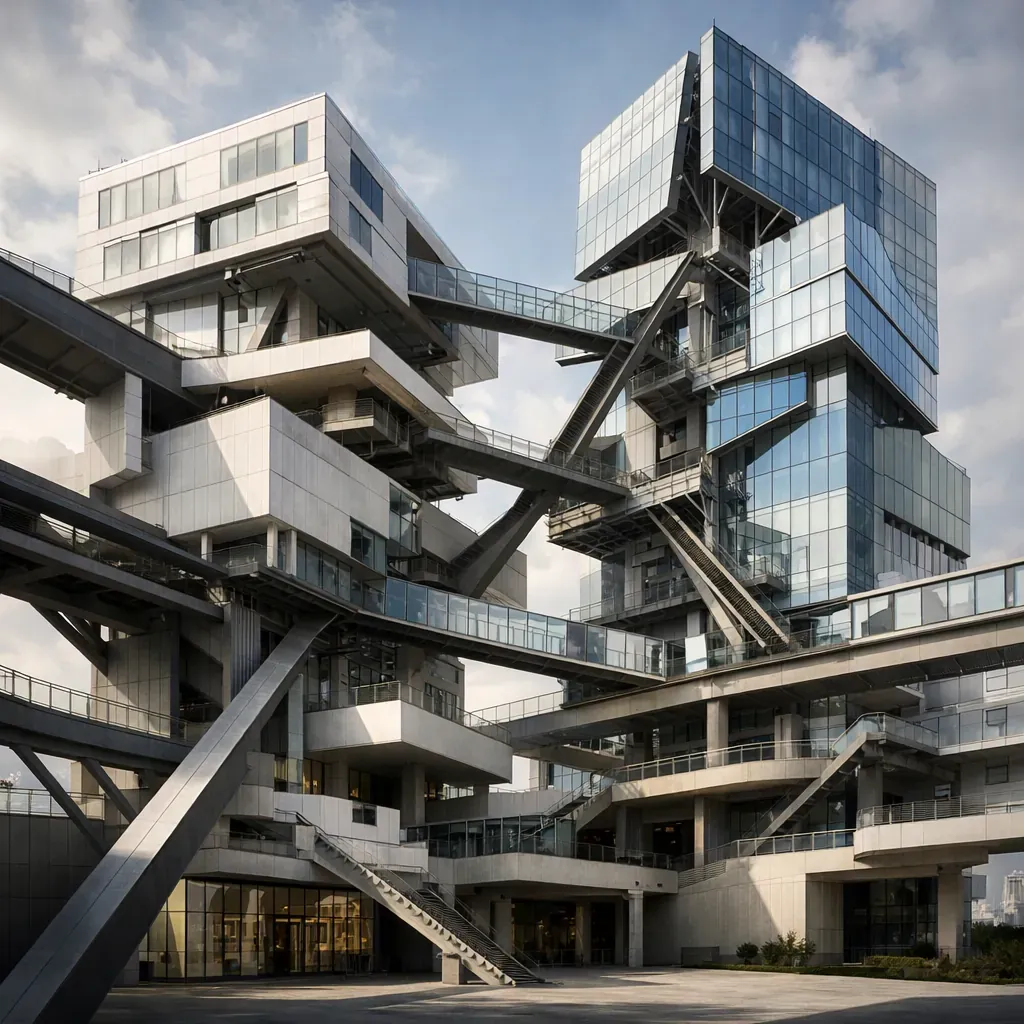 Abstract architectural structural design representing corporate reorganization