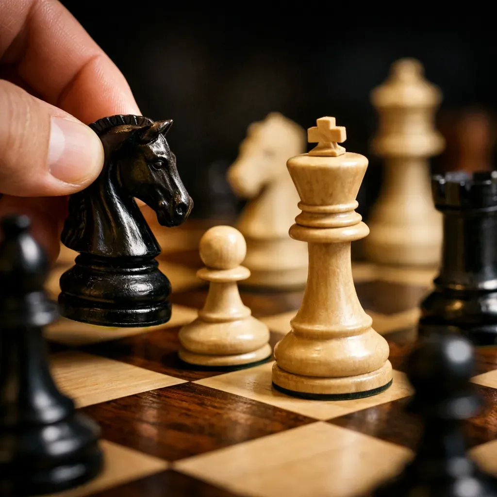 Chessboard macro shot representing strategic maneuvering