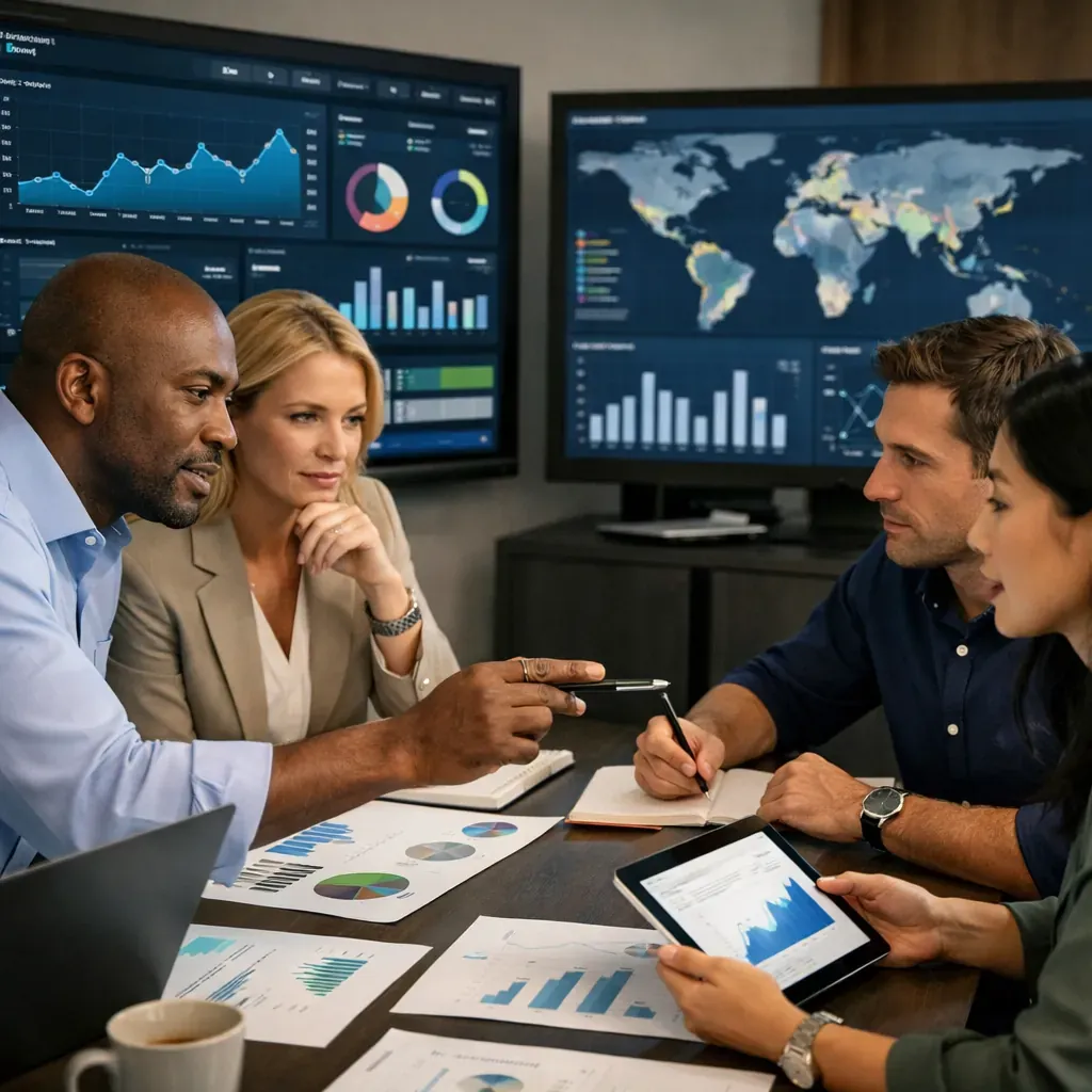 Team analyzing data