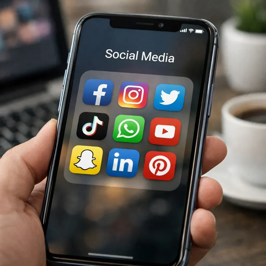 Social media applications on a smartphone
