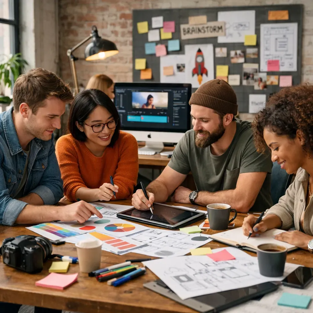 Creative team collaboration workspace