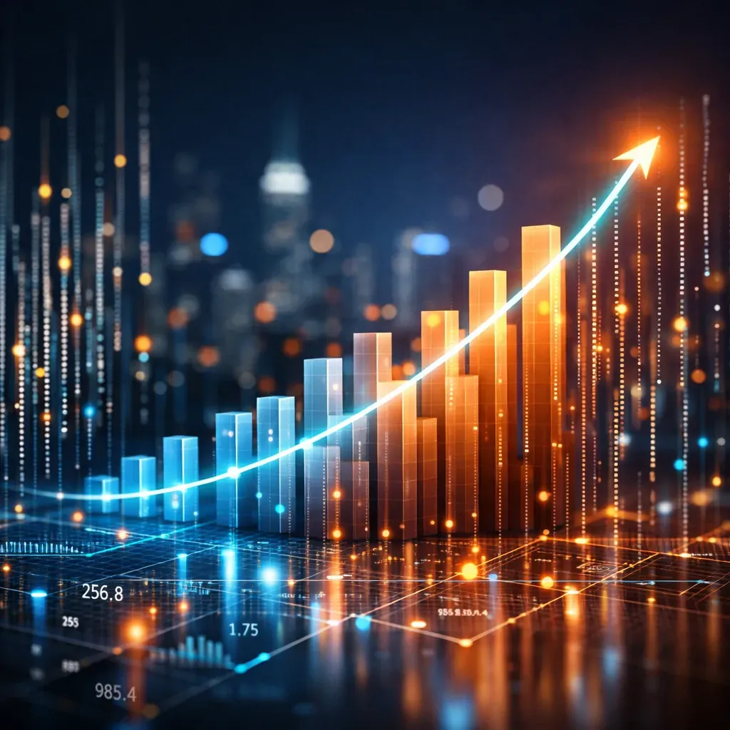 Abstract data visual representing tech growth