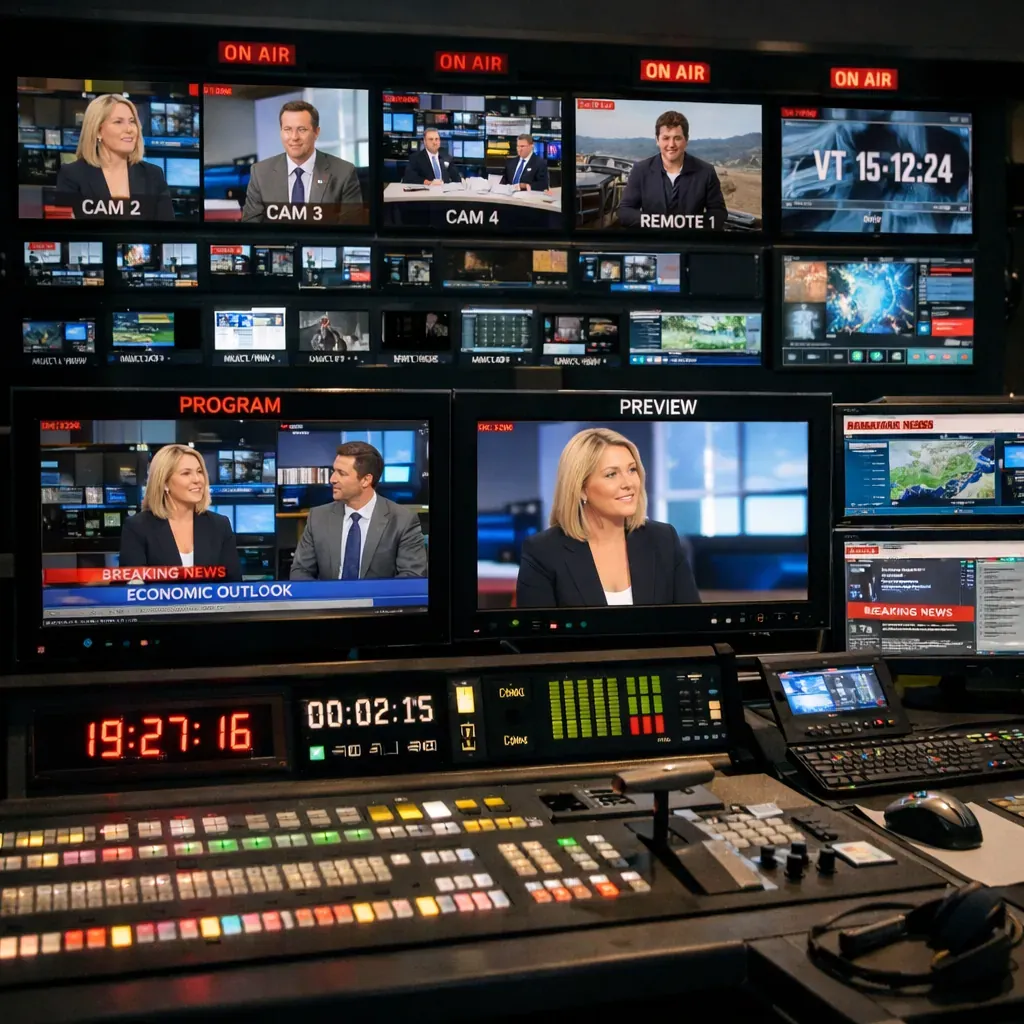 Broadcast control room monitors