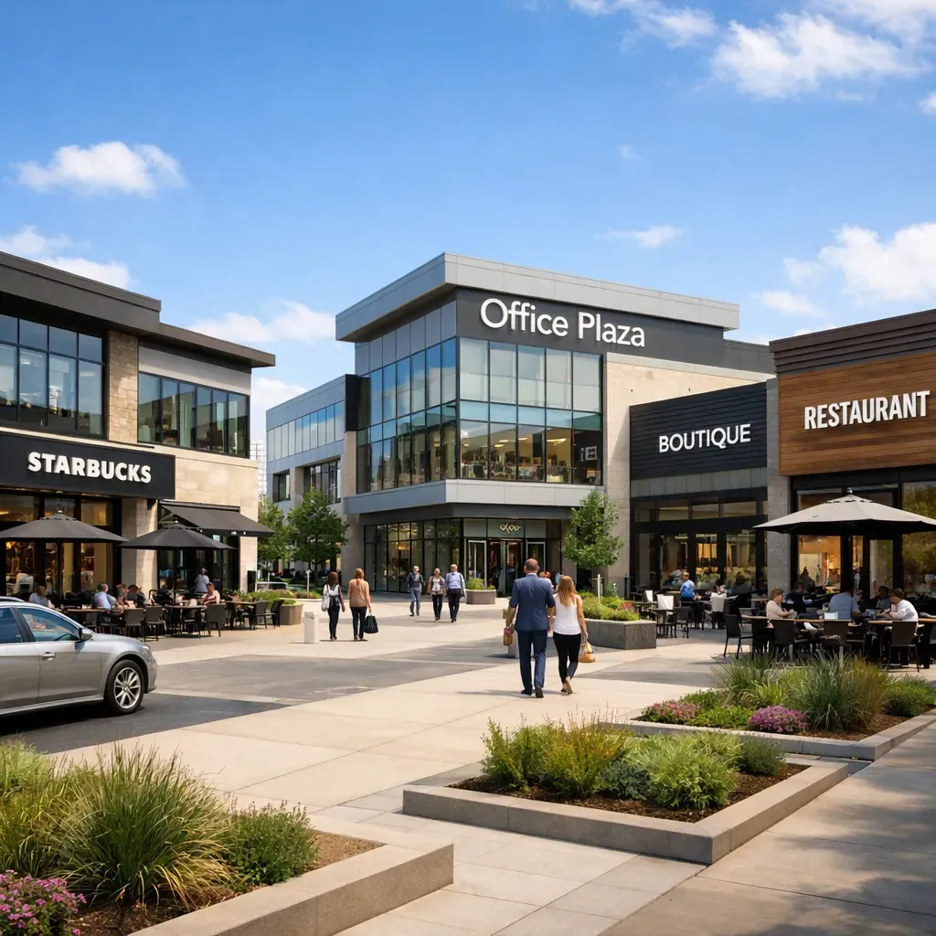 Modern retail and office plaza