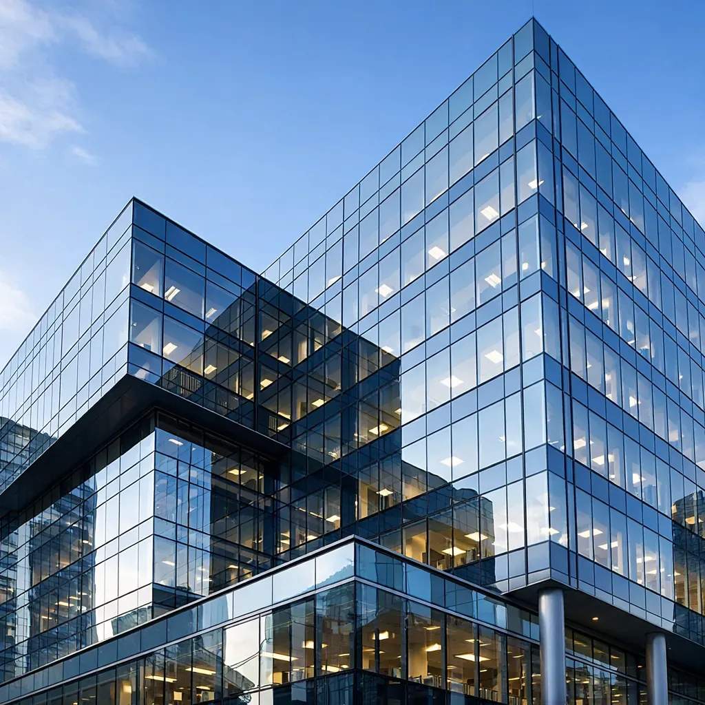Modern corporate building glass facade