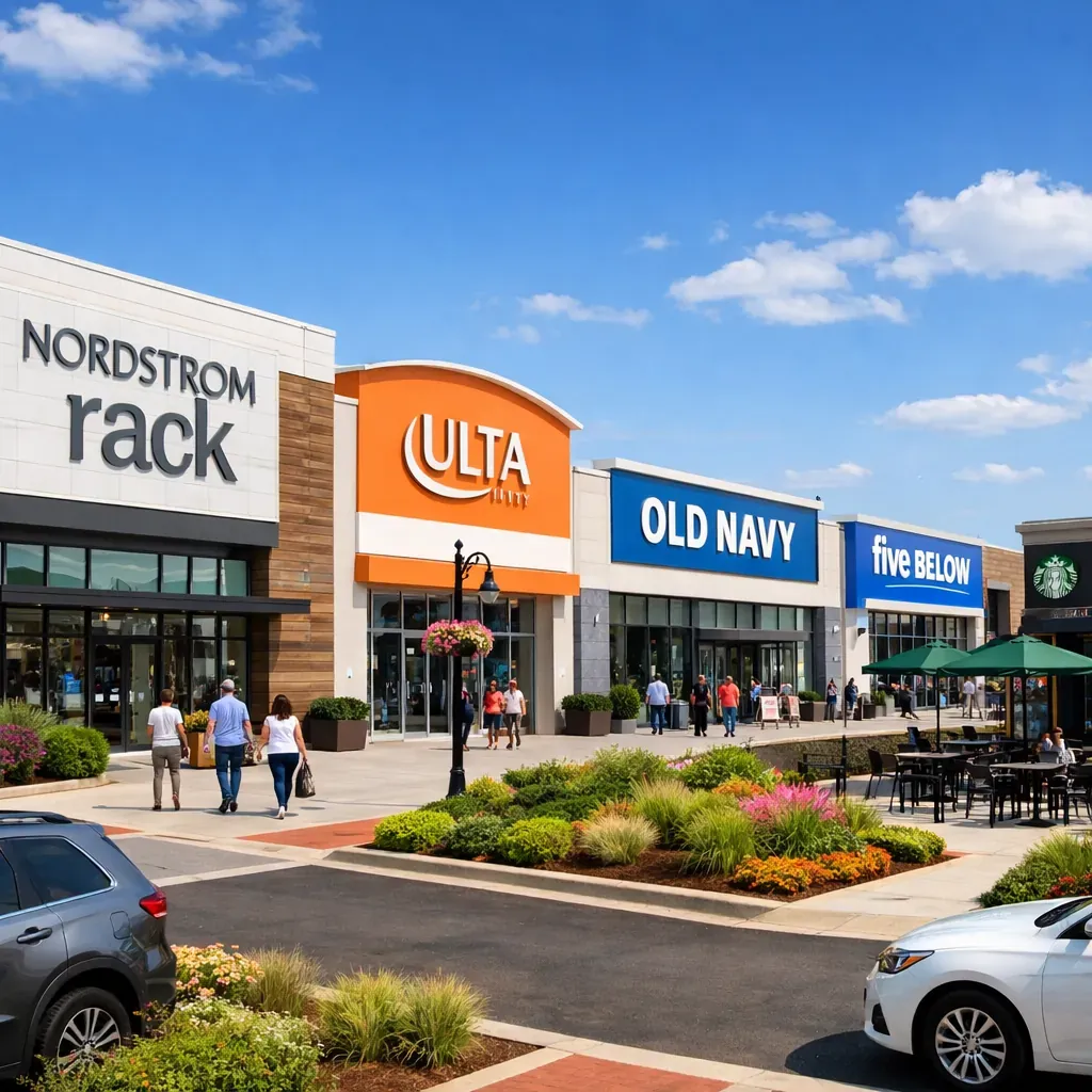 Bright retail shopping complex