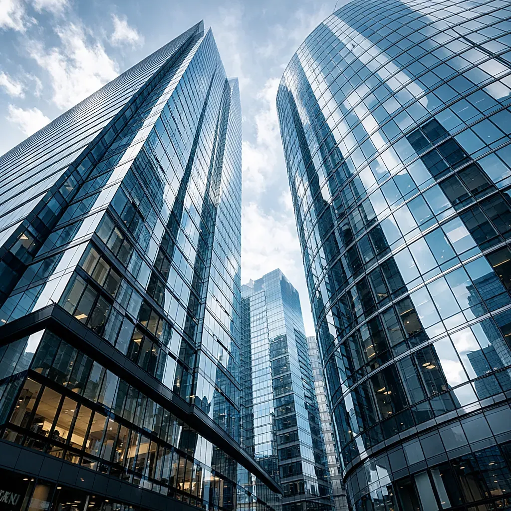 Modern glass skyscraper architecture