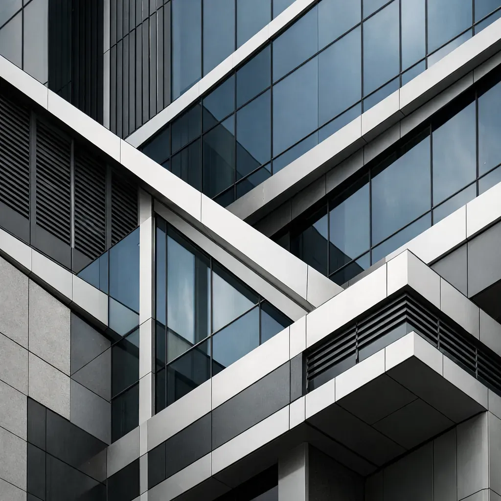 Abstract building facade showing precision