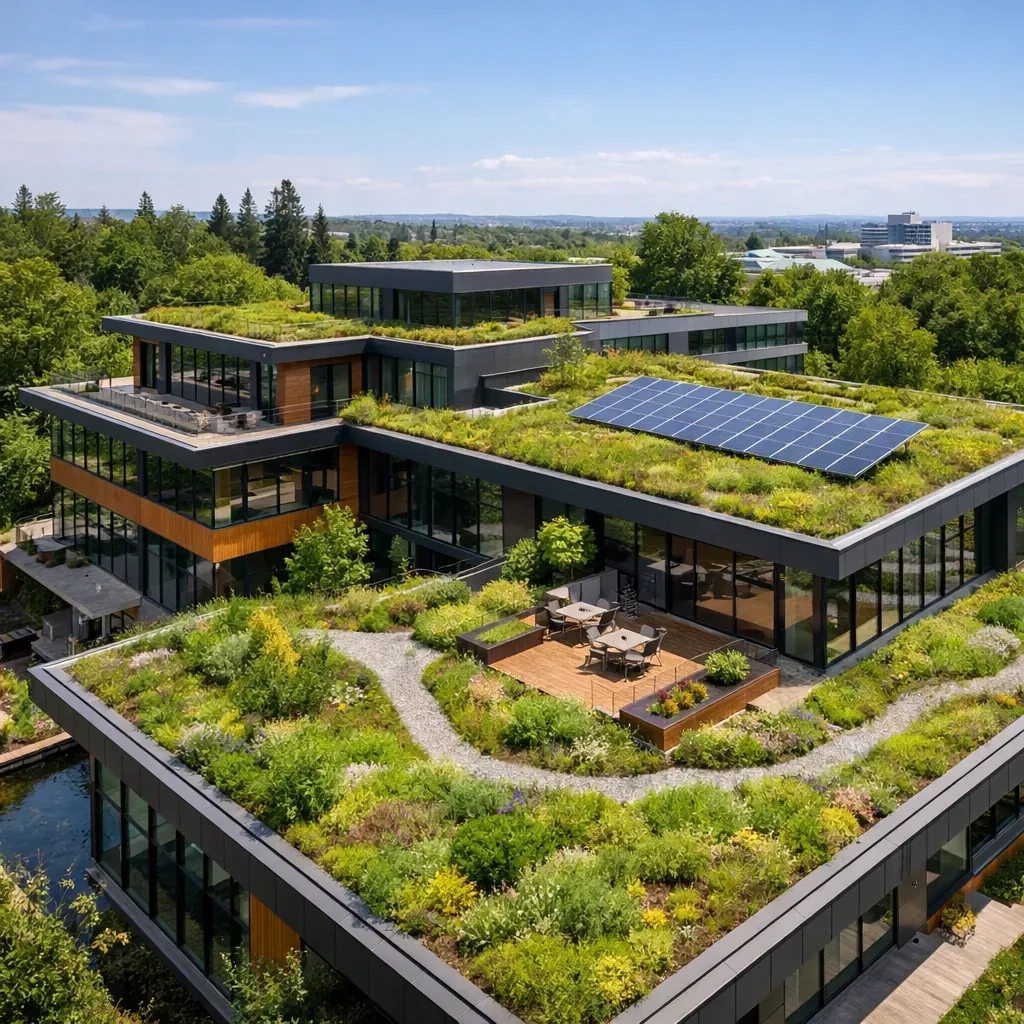 Green sustainable apartment complex