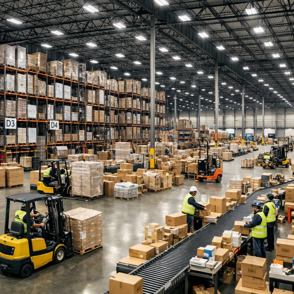 Large scale logistics warehouse