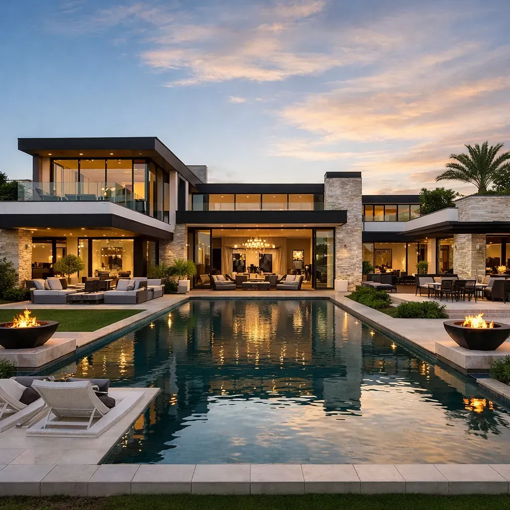 Luxury modern estate exterior architecture