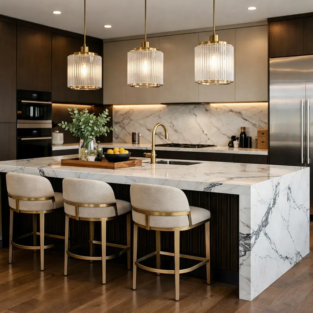Luxury contemporary kitchen island